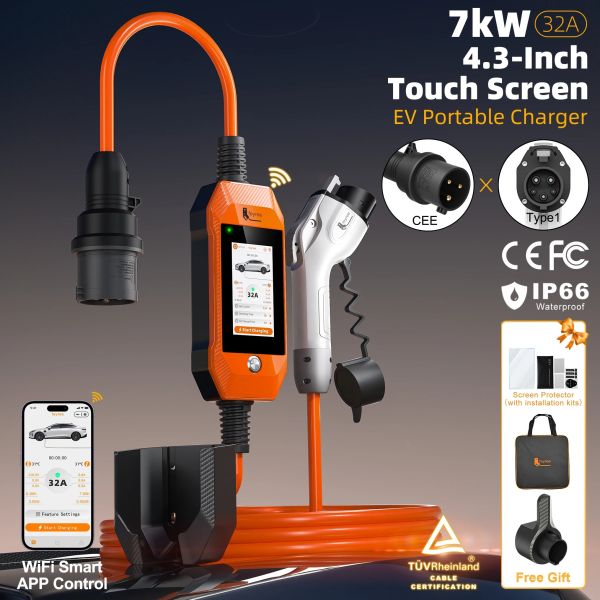 Зарядка для електромобіля Feyree 7кВт 32A Type1