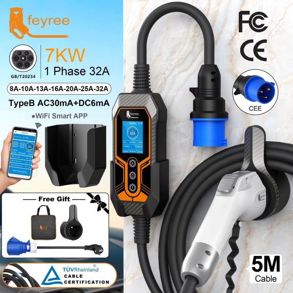 Зарядка для електромобіля Feyree 7кВт 32A GB/T Додатковий комплект
