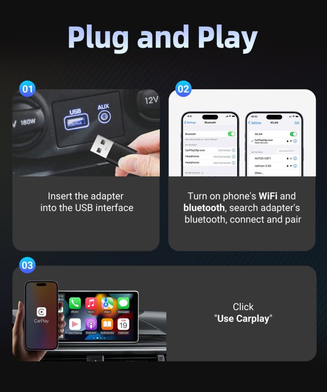 Адаптер для бездротового Apple CarPlay - Ottocast CarplayClip