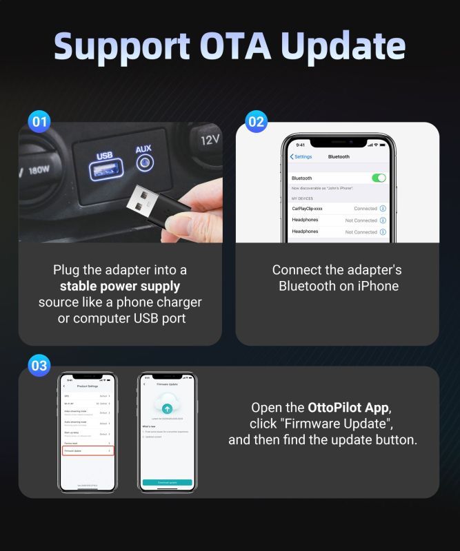 Адаптер для бездротового Apple CarPlay - Ottocast CarplayClip