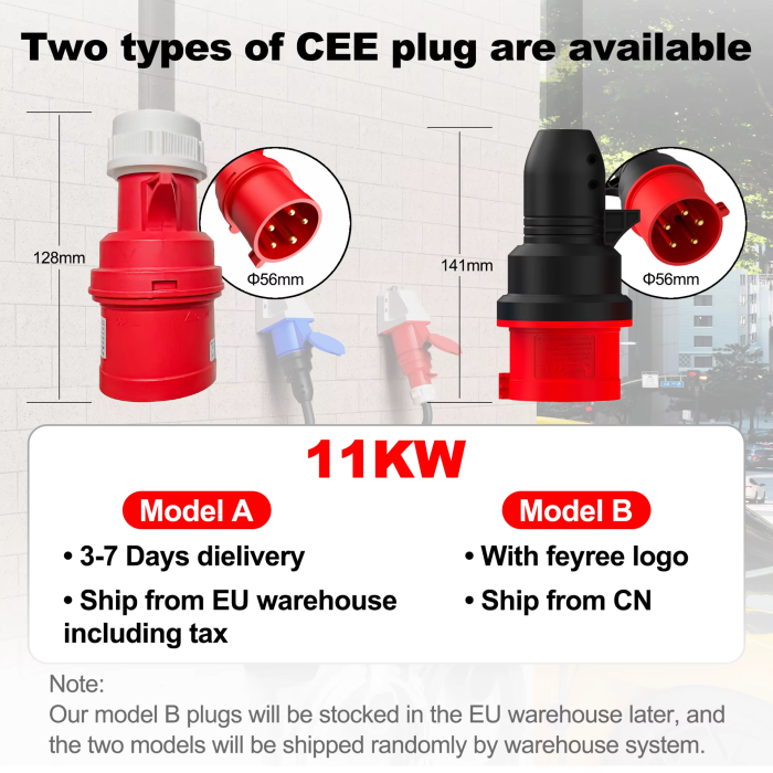 Зарядка для електромобіля Feyree 11кВт 16A Type2