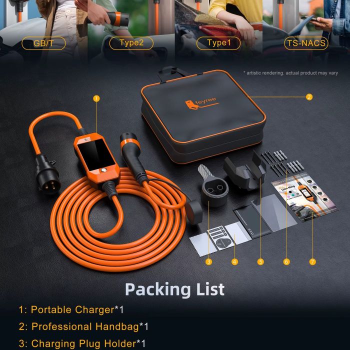 Зарядка для електромобіля Feyree 7кВт 32A GB/T