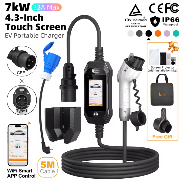 Зарядка для електромобіля Feyree 7кВт 32A Type1