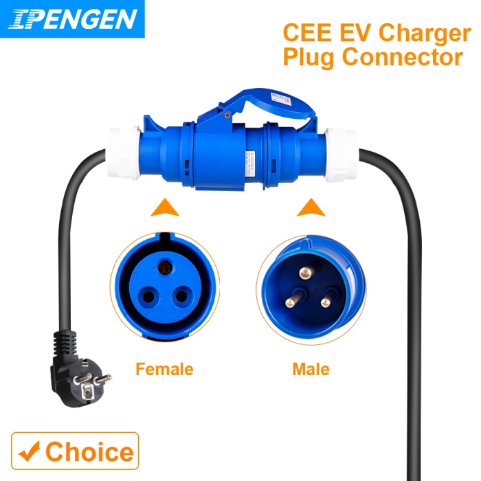 Перехідник Schuko у розетку Blue CEE 16A 3,5 Адаптер