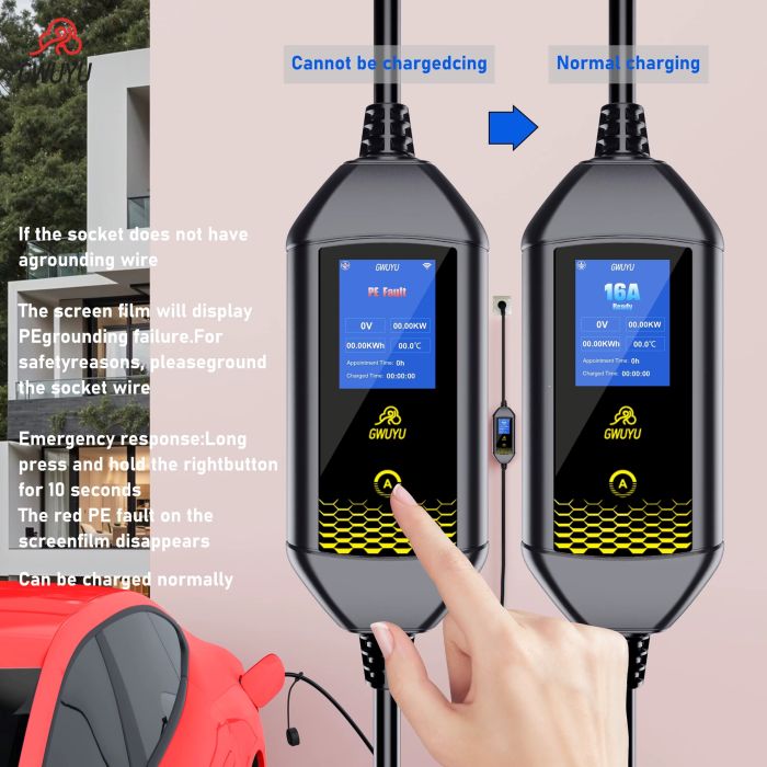 Зарядка для електромобіля GWUYU 3,5 кВт, Type1, APP Wi-Fi