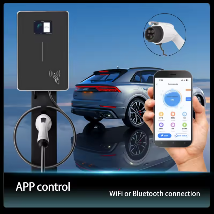Зарядна станція для електромобіля JIGU Type1 7 кВт 32А | 1-фазна з Wi-Fi керуванням через свій додаток
